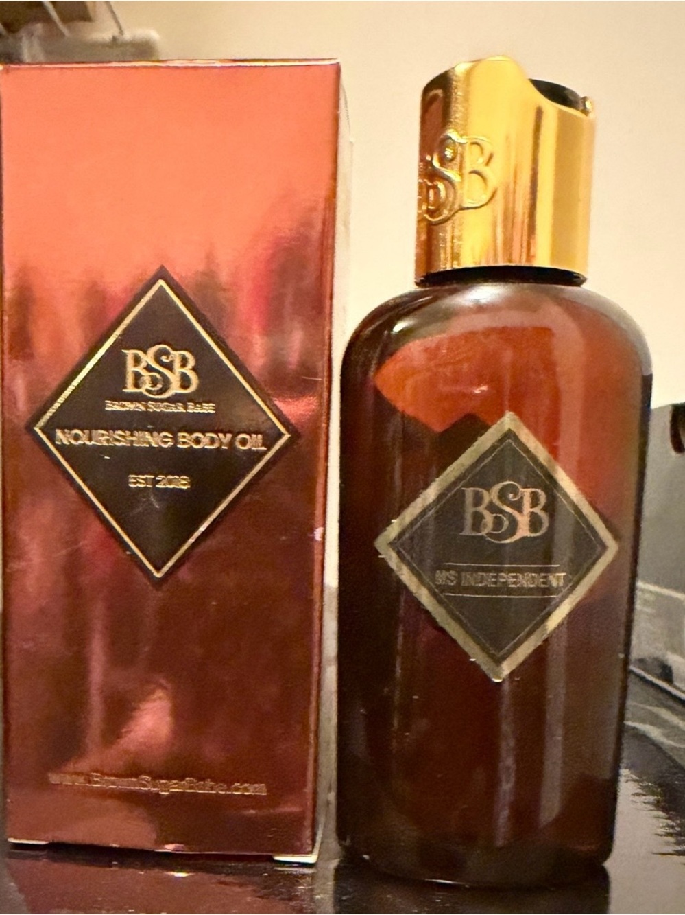 BSB Nourishing Body Oil — Amber Bottle with Gold Cap